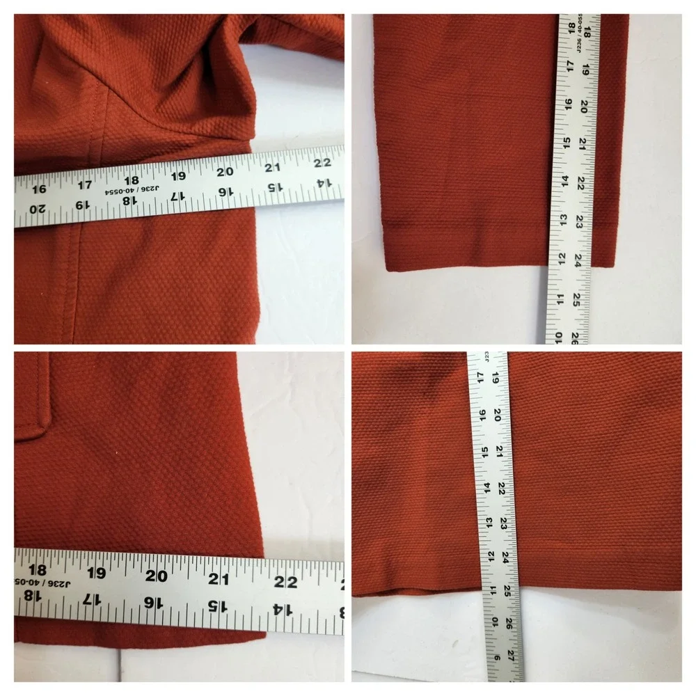 Eileen Fisher‎ Red Orange Textured Knit Blazer Jacket Women's Size L